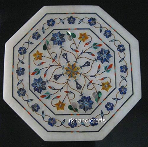 Beyaz Mermer Mücevher Kutusu ile Pietra Dura Sanat Zarif El Yapımı Çok Kullanım Kutusu Onun için 7x7 İnç