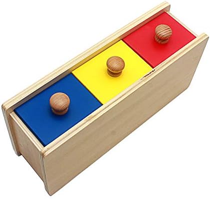 Toddlers Montessori Materyalleri Ahşap Üç Renk Çekmece Kutusu ile Topu Eğitim Okul Öncesi Eğitim Bebek