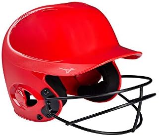 Mizuno MVP Serisi Fastpitch Softbol Maskeli Katı Vuruş Kaskı, Küçük / Orta, Kırmızı