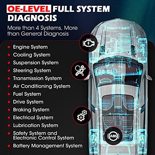 Autel Tarayıcı MaxiCOM MK808, 2022 Otomatik Tarayıcı ile Tüm Arabalar için Tüm Sistem Teşhis, 25+ Servis Fonksiyonları, IMMO,