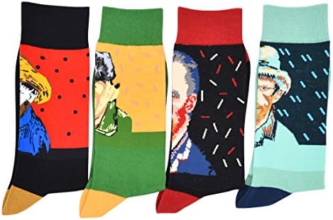 Eilin erkek Eğlenceli Elbise Çorap-Renkli Komik Yenilik Mürettebat Çorap Paketi, Funky Desenli Çorap (AE-4 Paket)