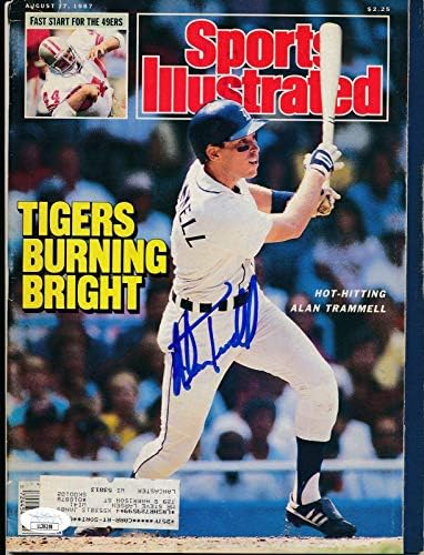 Alan Trammell Detroit Tigers İmzalı 1987 Sports Illustrated Dergisi JSA 157283-İmzalı MLB Dergileri