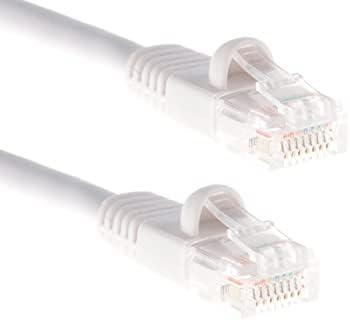 CablesAndKits -[ 50 Paket] CAT5E Snagless Boot 1ft Beyaz UTP Ethernet Kablosu-PVC Ceket (cm), Saf Bakır, RJ45 Bilgisayar ve Ağ