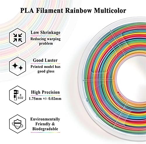 LYMY 3D Yazıcı Filament Gökkuşağı PLA Filament 1.75 MM 1 KG Renkli PLA Filament İpek Gökkuşağı 3D Yazıcı Malzeme 3D Baskı Malzemeleri
