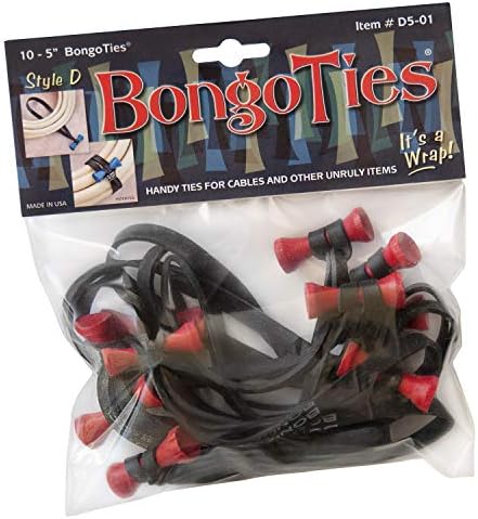 BongoTies kırmızı ve SİYAH Lava Bongo Bağları ~ 10 Paket Style-D ~ KABLOLAR VE DİĞER ASİ EŞYALAR İÇİN KULLANIŞLI BAĞLAR