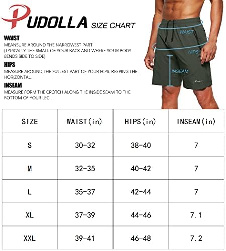 Pudolla erkek Egzersiz Koşu Şort Hafif Spor Atletik Şort Erkekler için Fermuarlı Cepler ile