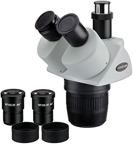 Amscope SW13T Trinoküler Stereo Mikroskop Kafası, wh10x Oküler, 10X ve 30X Büyütme, 1X / 3X Objektif