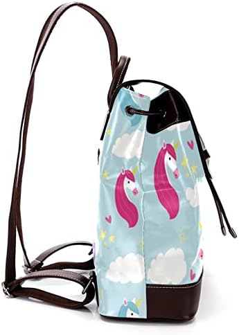 Unisex için rahat PU deri Sırt Çantası, sevimli tek Boynuzlu Atlar kadın moda omuz çantası öğrenciler Sırt Çantası