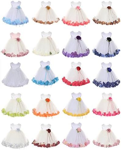 ıGirlDress Bebek Kız Saten Korse Çiçek Pageant Petal Elbise Bebek 6mos-24mos
