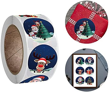 Noel Çıkartmaları Etiketler Mevcut Etiketler Rulo Noel Etiket Çıkartmaları 2.5 cm Santa Kardan Adam Ren Geyiği Hediye Zarf Windows