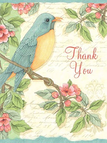 Joy Hall Kanatlı Çiçekli Teşekkür Kartları (8 Kart; 4 x 5.25; Beyaz Zarflar)