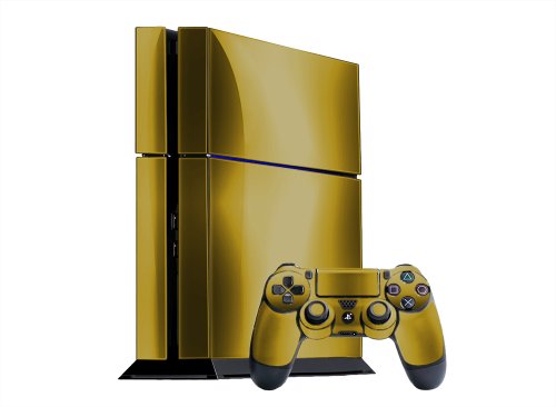 Altın Krom Ayna Vinil Çıkartması Faceplate Mod Cilt Kiti için Sony PlayStation 4 (PS4) Konsolu tarafından Sistemi Skins