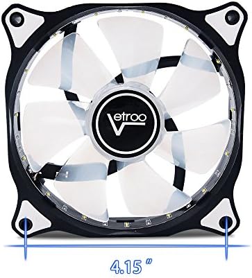 Vetroo 120mm Mavi 15-LEDs Soğutma Fanı Bilgisayar PC Durumlarda, CPU Soğutucular ve Radyatörler, 2-Pack
