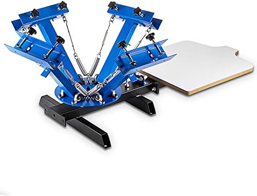 SHZOND serigrafi baskı makinesi 4 Renk 1 İstasyon Serigrafi baskı Makinesi 21.7 x 17.7 Çıkarılabilir Palet serigrafi baskı makinesi