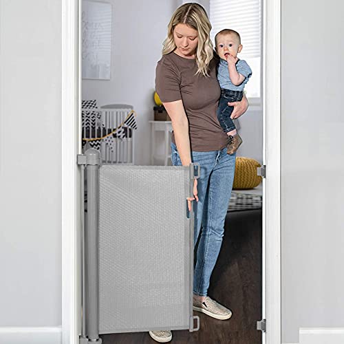 YOOFOR Geri Çekilebilir Bebek Kapısı, Ekstra Geniş Güvenlik Çocuklar veya Evcil Hayvanlar Kapısı, 33 Boyunda, 55” Genişliğe Kadar