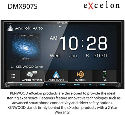 Kenwood DMX907S 6.95 Dijital Medya Dokunmatik Ekran Alıcısı w/ Apple CarPlay ve Android Otomatik