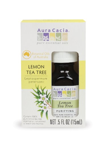 Aura Cacia Saf Limonlu Çay Ağacı Esansiyel Yağı / 0.5 fl. oz. kutuda | Leptospermum petersonii