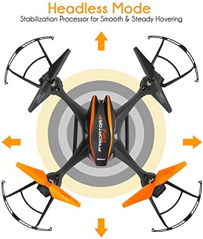 Kamera ile 2.4 GHz Kablosuz Predator Quadcopter Drone - WiFi 4 Kanallı FPV, 6-Gyro RC Quadcopter w/HD Kamera, Canlı Video, Başsız
