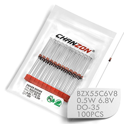 (100 Parça Paketi) Chanzon BZX55C6V8 (1N5235B) Zener Diyot 0.5 W 6.8 V DO-35 (DO-204AH) Eksenel Diyotlar 0.5 Watt 6.8 Volt