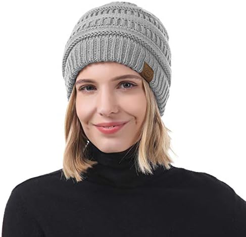 Durio Kış Şapka Kadınlar için Kablo Örgü Bere Yumuşak Bayan Kasketleri Kalın Kış Şapka
