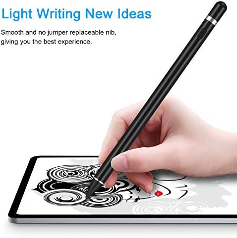 Dokunmatik Ekranlar için Stylus Kalem, Dijital Kalem Aktif Kalem İnce Nokta iPhone iPad ve Diğer Tabletlerle Uyumlu (Siyah)