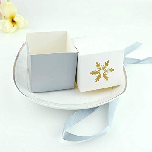 zorpıa 24 Adet Düğün Şeker Kutuları - Kar Tanesi Şeker Çanta ile Hediye Kurdeleler için Düğün Parti Favor Parti Dekorasyon İyilik