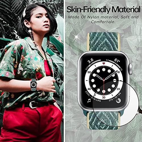 FnKer Sıkı Solo Döngü Kayışı Apple saat kordonları ile Uyumlu 38mm 40mm 42mm 44mm,ayarlanabilir Naylon Örgülü Spor Elastik Kadın