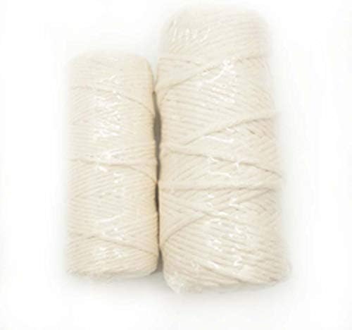 QUQUTWO 3 / 4mm makrome halat bükülmüş dize pamuk kordon DIY el sanatları el yapımı Goblen bej beyaz için