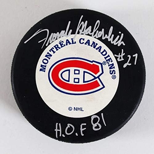 Frank Mahovlich İmzalı Hokey Diski Canadiens-COA JSA-İmzalı NHL Diskleri