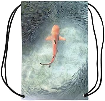 Özel köpekbalıkları küçük ipli çanta sırt çantası hafif çuval paketi erkekler kadınlar için spor