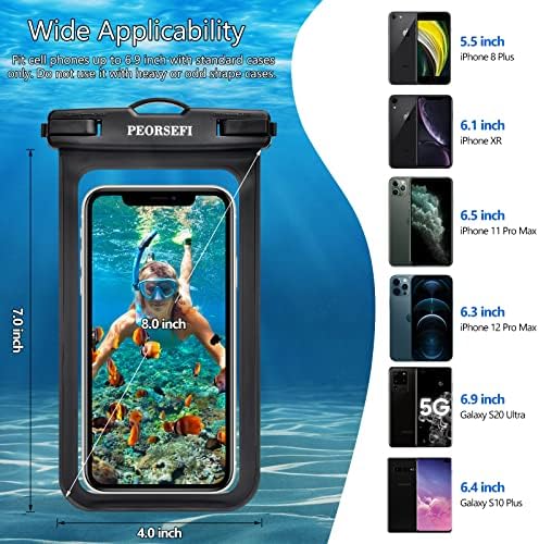PEORSEFI Evrensel Su Geçirmez telefon Kılıfı-iPhone Su Geçirmez Kılıf için Uyumlu iPhone Pro Max Xs Max XR X 8 7 6 S Artı SE