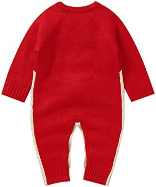 Hadetoto Yenidoğan Bebek Noel Kıyafeti Güzel Örme Ren Geyiği Kazak Tulum Romper Toddler Erkek Bebek Noel Giysileri