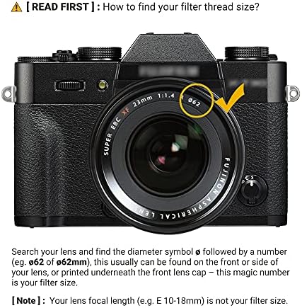 PROfezzion 62mm Close-Up Filtre (+10) Makro Lens Filtre Lens Filtre Kılıfı ile Nikon Z DX 50-250mm f4.5-6. 3 / Sony E 10-18mm