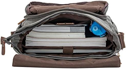 Su geçirmez Mumlu Tuval 15 Macbook pro / 15.6 Laptop Messenger Çanta Erkekler İş Vintage omuz çantası / Evrak Çantası