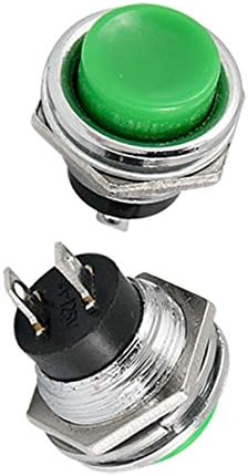 Aexıt 2 Adet Anahtarları AC 125 V 3A Yeşil Kap Anlık Itme Buton Anahtarları Düğme Anahtarı