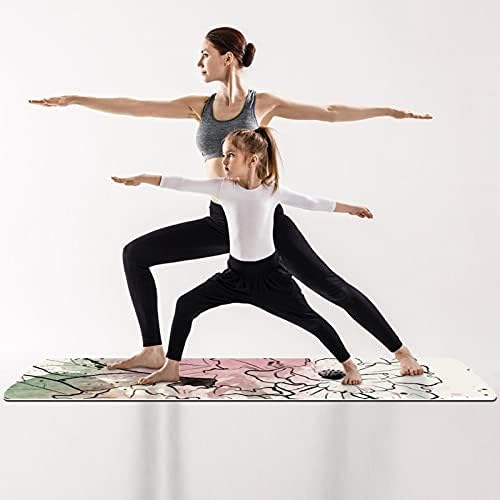 Ormangülü Suluboya Çiçek Ekstra Kalın Yoga Mat-Çevre Dostu Kaymaz egzersiz ve fitness matı egzersiz matı Her Türlü Yoga, Pilates