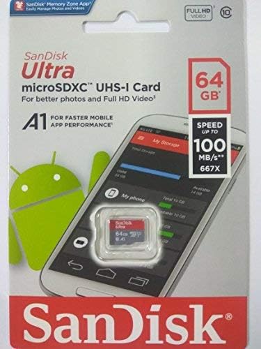 SanDisk 64 GB Ultra UHS-I Sınıf 10 Micro SDXC Hafıza Kartı için Galaxy Not Fan Edition, J3, J7, J7 Başbakan, Z4, AMP Başbakan