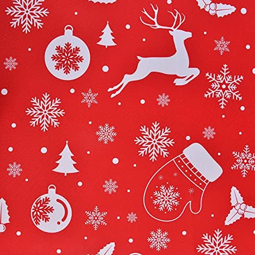 Softalker Noel Kar Tanesi Dikdörtgen Masa Örtüsü, su Geçirmez Yıkanabilir Polyester Kardan Adam ile Ren Geyiği Masa Örtüsü Kumaş