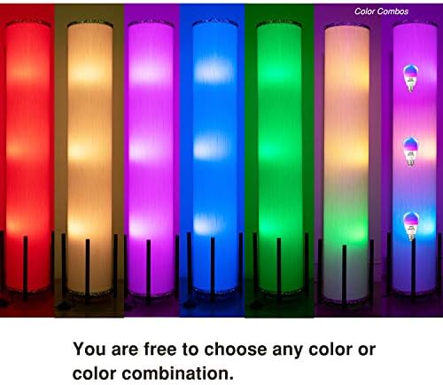 CAUDTK Sütun Zemin Lambaları Uzaktan Kumanda Kısılabilir 61 İnç 3 akıllı ampuller Renk Değiştirme Modern LED RGB Uzun Kristal