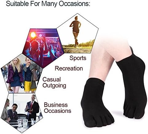 Meaiguo Ayak Çorap No Show Koşu Beş Parmak Çorap Erkekler Kadınlar için 3-4 Paket