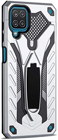 Hicaseer Kapak için Galaxy A12, 2 in 1 Daralan Kickstand Hibrid Kapak Çift Katmanlı Sert PC ile Yumuşak TPU Tampon Darbeye Vaka