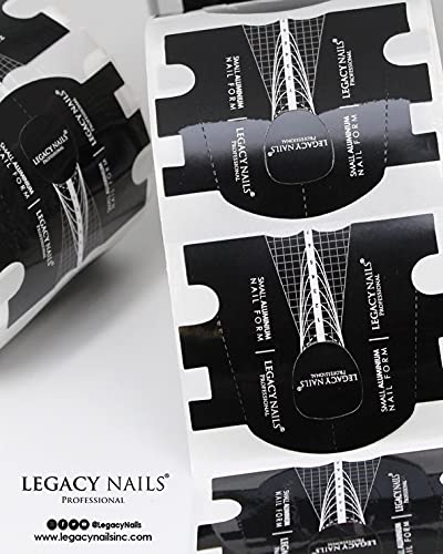 Legacy Nails 300 ADET Alüminyum Tırnak Şekillendirici Formu - Tırnak Uzatma İpuçları - Akrilik Tırnaklar ve UV Jel Tırnak için