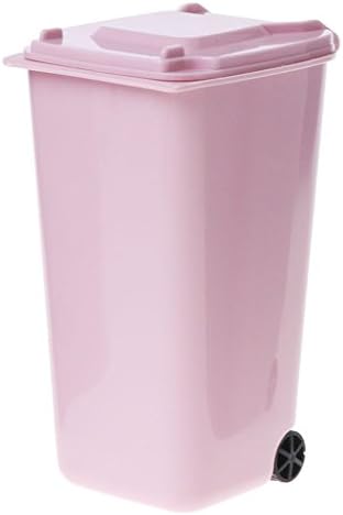 Beerty Mini Düz Renk çöp tenekesi Şekilli kalemlik saklama kutusu Şık masa üstü organiser çöp tenekesi çöp Sepeti (Açık Kırmızı)