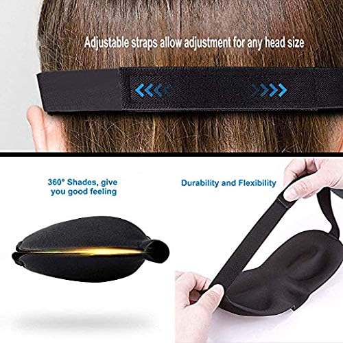 Lüks bellek köpük yastıklı uyku maskesi rahat göz kapağı 3D göz maskesi kulak tıkacı ile (Pembe)