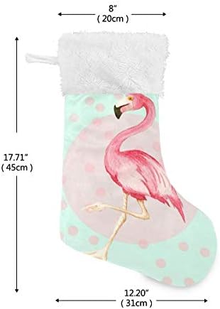 YUEND Klasik Kişiselleştirilmiş Hayvan Kuş Flamingo Pembe Nokta ile Beyaz Peluş Trim için Aile Tatil Noel Parti Süslemeleri Büyük