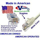 SuperEcable-ABD-0678 - 80 Ft UTP Cat5e - ABD'de Üretilmiştir-Beyaz-UL 24Awg Saf Bakır-Ethernet Ağ Yama Kablosu