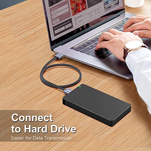 USB USB Kablosu 10 ft FXAVA Naylon Örgülü USB 3.0 Tip A Erkek Erkek Kablosu için Sabit Disk Muhafazaları ile, DVD Oynatıcı, dizüstü