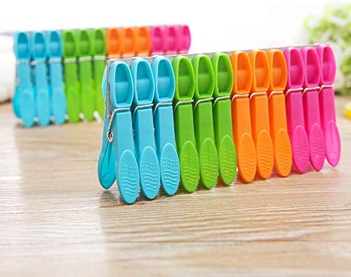 Academyus 24 Adet Clothespins Plastik Kurutma Klipleri Iç Çamaşırı Çorap Pantolon Gömlek Kazak Kelepçe Karışık Renk