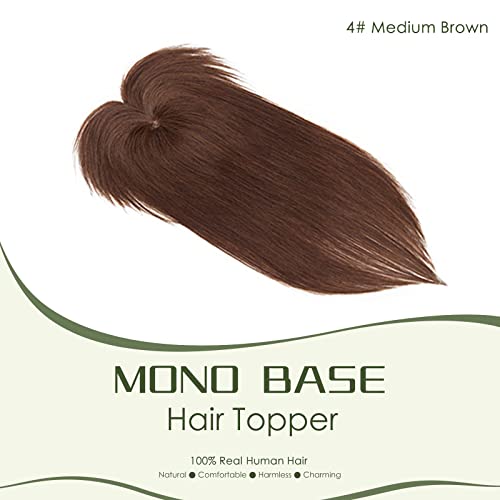 SEK Patlama ıle 100 % Remy İnsan Saç Toppers Mono Baz Klip Taç Topper Wiglets Orta Kısmı Üst Postiş ıle Kadınlar ıçin Saç Dökülmesi