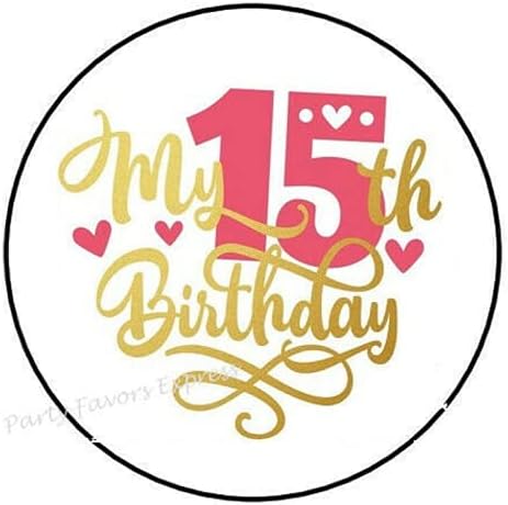 1.5 İnç Benim 15th Doğum Günü Çıkartmalar-Doğum Günü Sticker-Mutlu Doğum Günü Çıkartmalar Zarf Mühürler Etiketler-D AA61RK (90